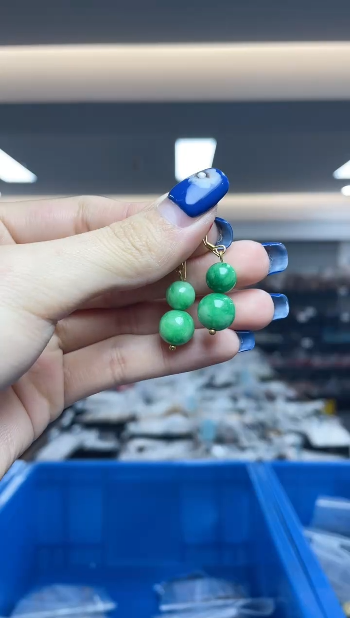 翡翠银S925镶嵌耳饰（多样性发一件）