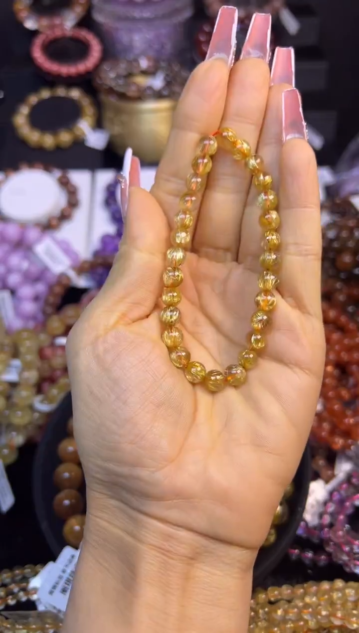 未镶嵌手串水晶金发晶6.8mm