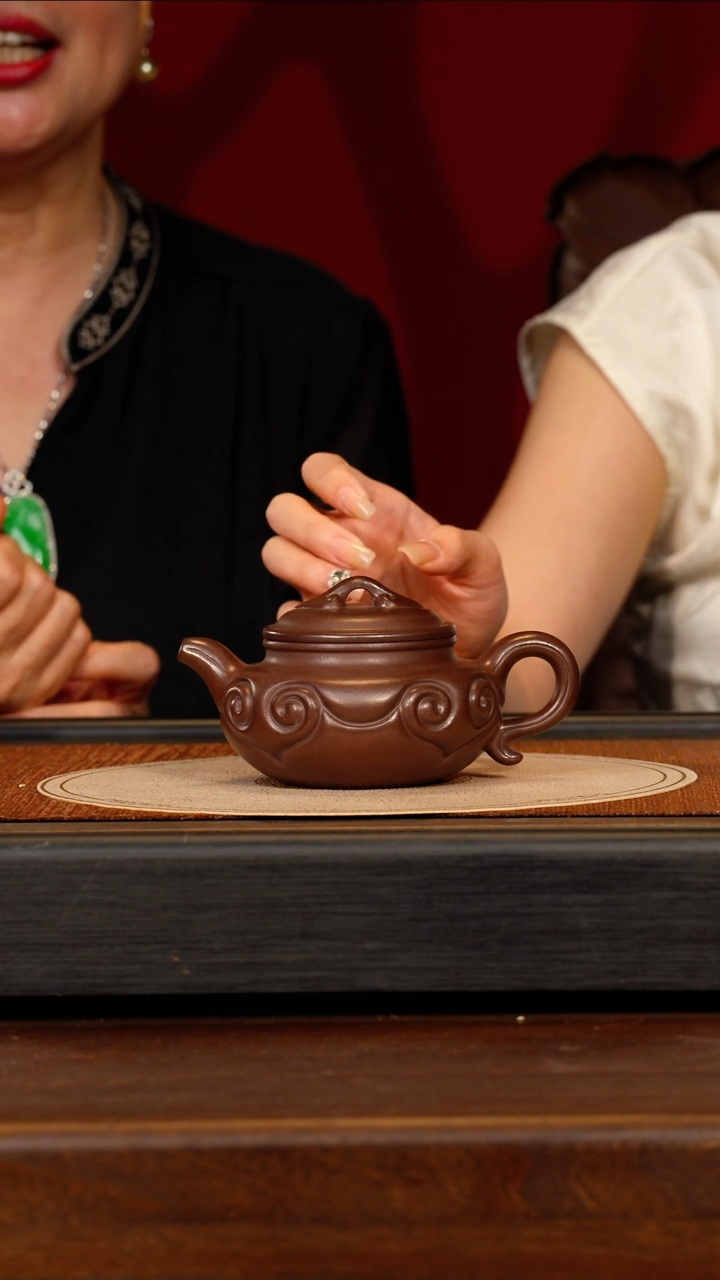 茶壶紫砂宜兴紫砂ZXJ 龙潭紫泥 仿古如意 240cc