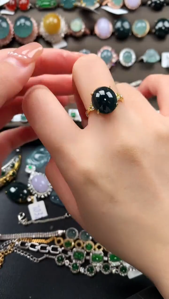 【闪购商品】翡翠戒指银S925镶嵌62134124