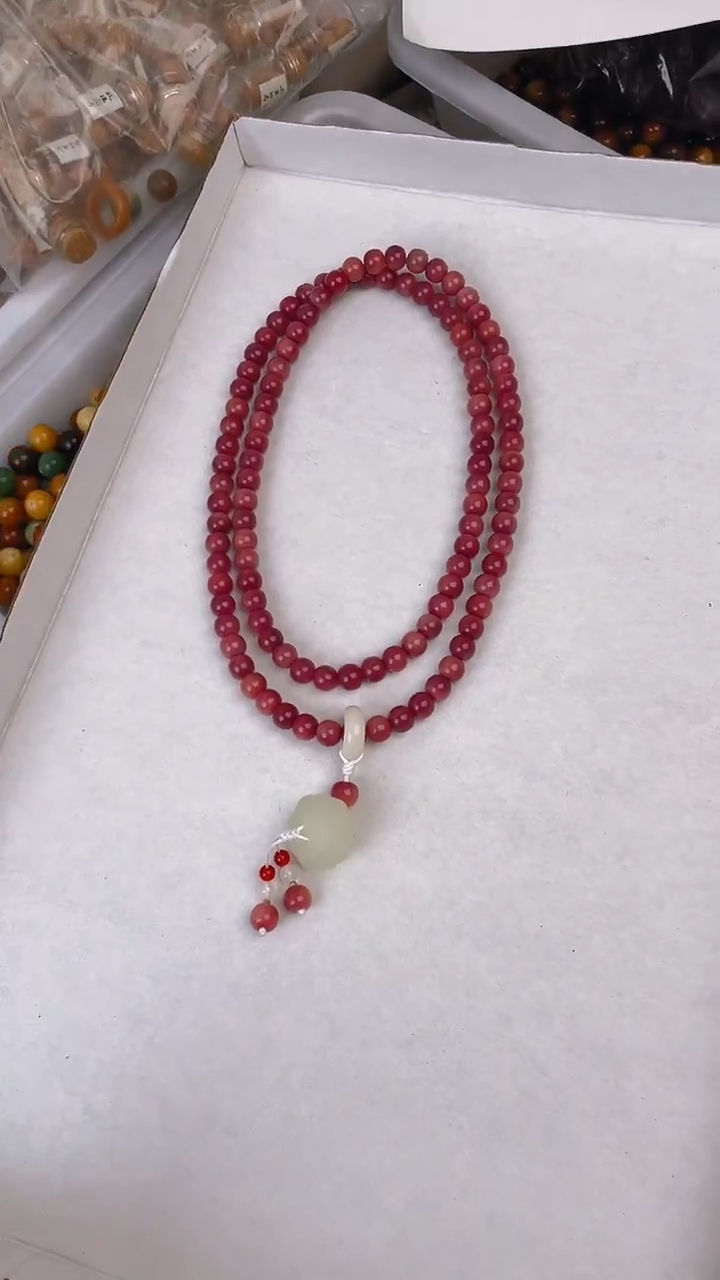 【闪购商品】菩提根/象牙果吊坠乌梅子将108桶珠项链