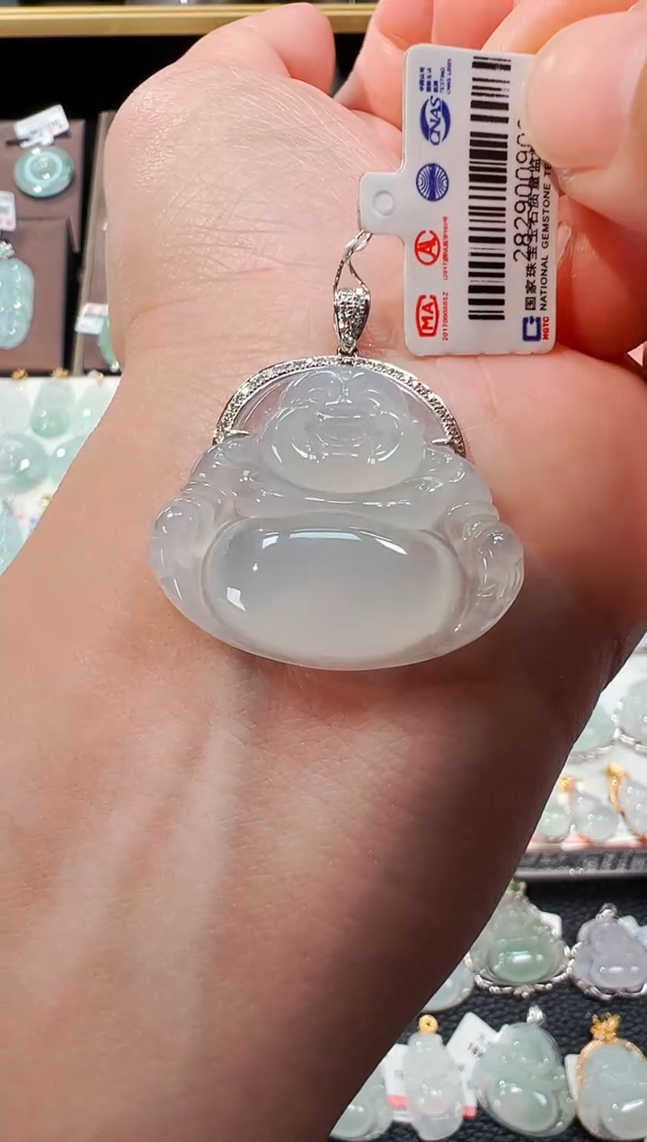 【闪购商品】翡翠吊坠(不含链)18K金镶嵌佛公吊坠903