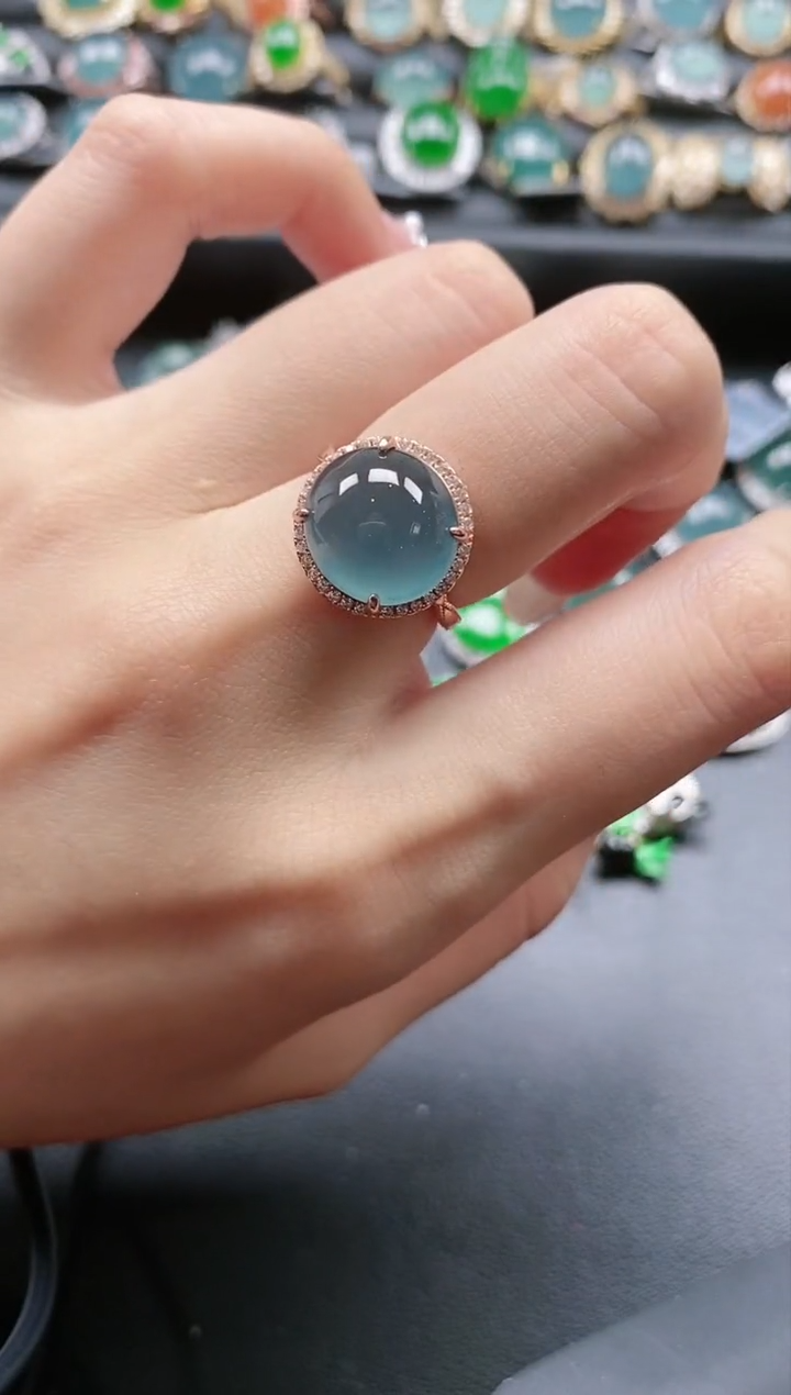 【闪购商品】翡翠戒指银S925镶嵌51511