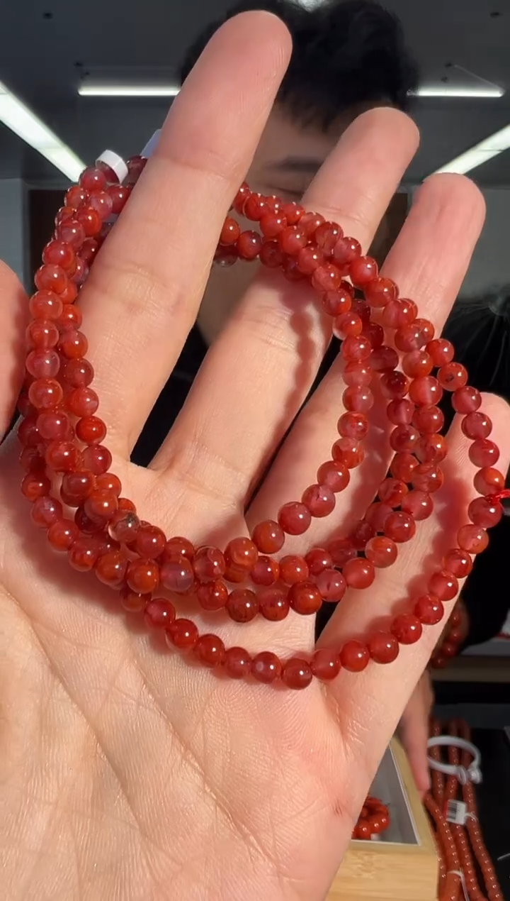 未镶嵌手链南红玛瑙A5南红小米链4mm+