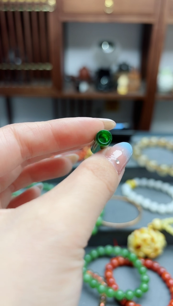 【闪购商品】翡翠颈饰未镶嵌翡翠桶珠*1 MH赠链+皮绳