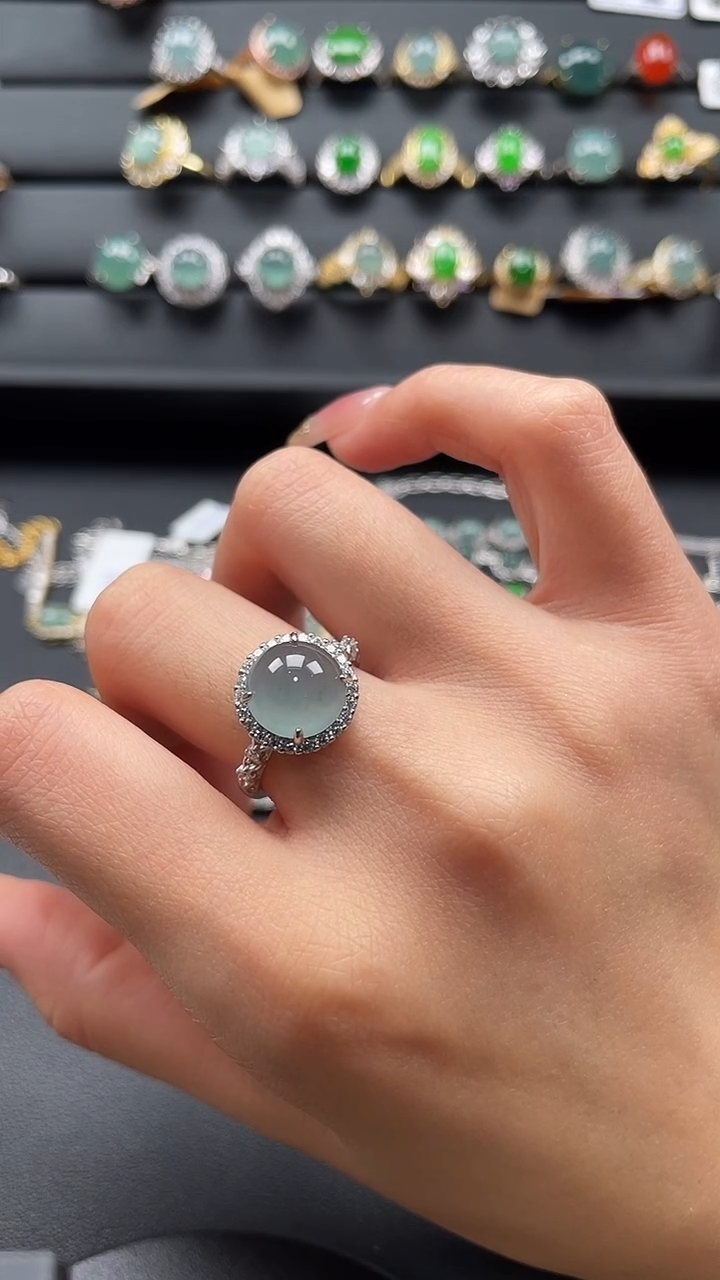 【闪购商品】翡翠戒指银S925镶嵌47654754