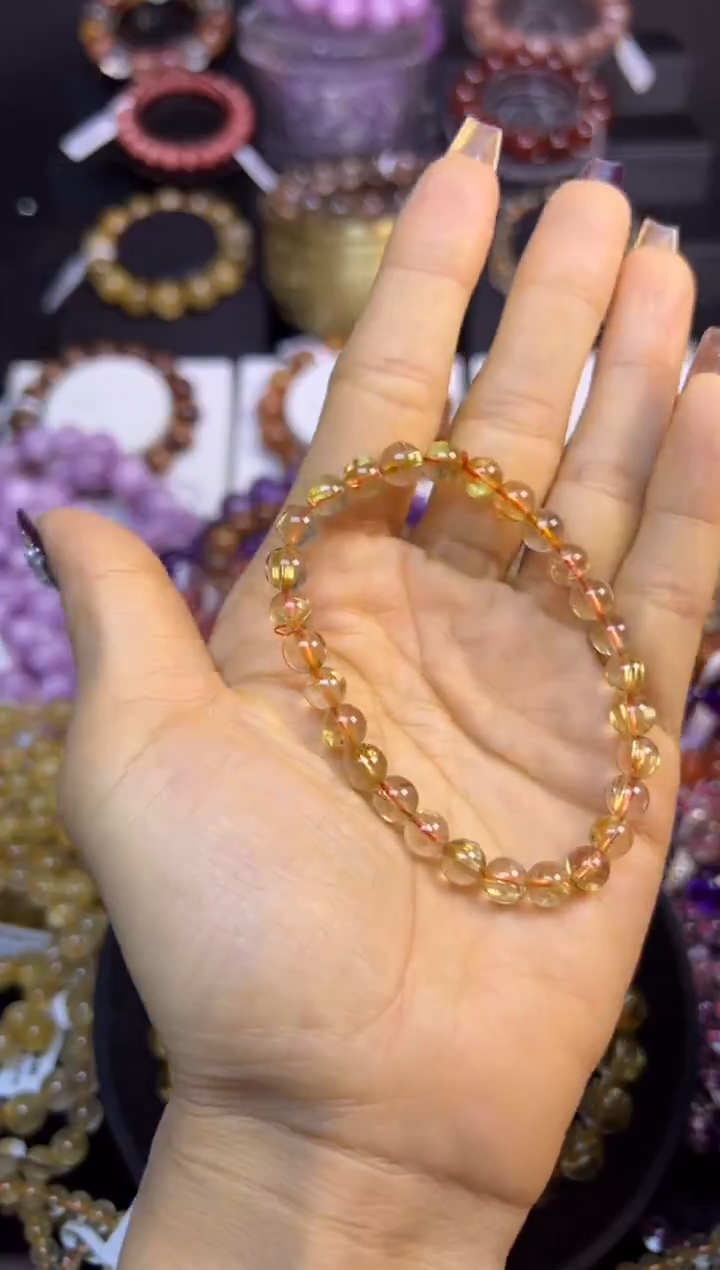 未镶嵌手串水晶金发晶6.4mm