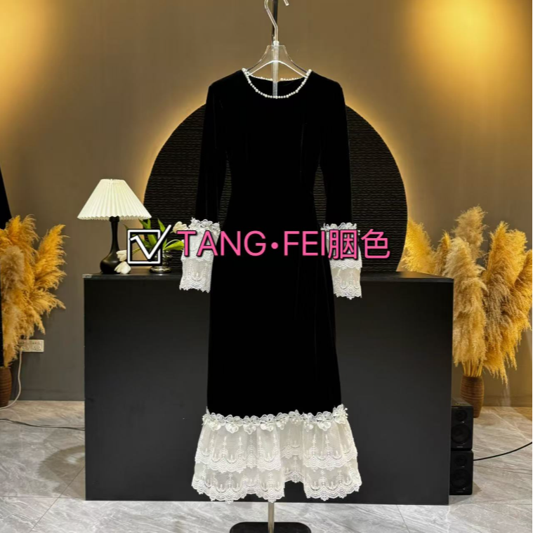 【唯你专属】【出水芙蓉】YS0031黑色轻奢气质连衣裙