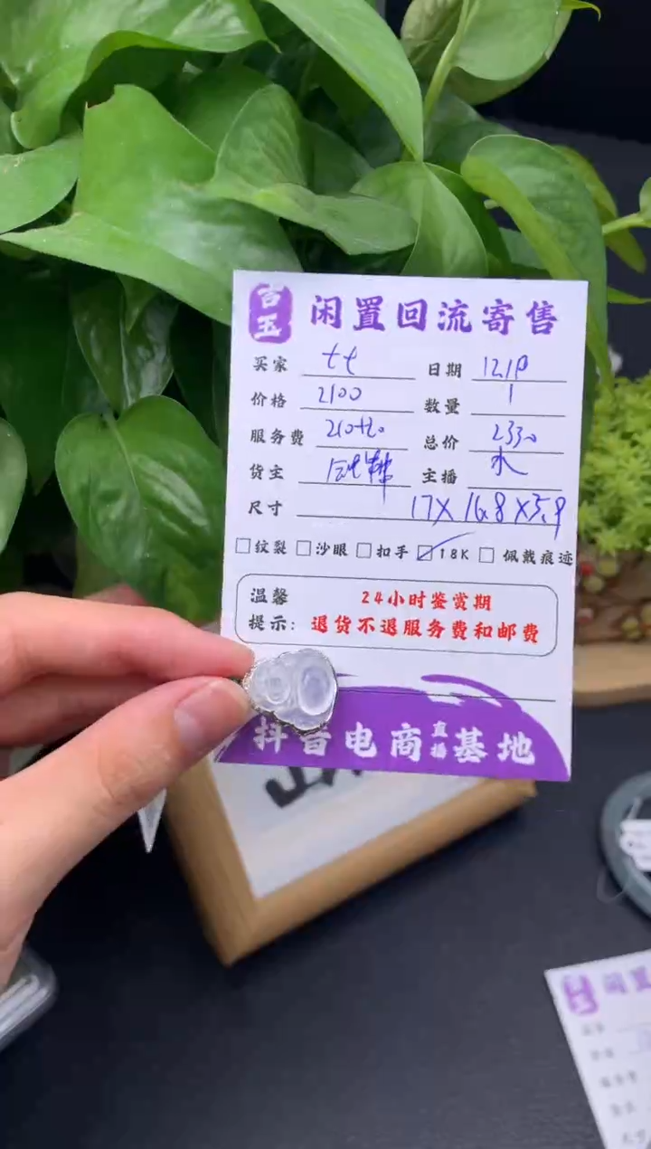 颈饰18K金镶嵌翡翠七*分单2