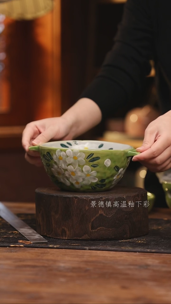 陶瓷景德镇高温釉下手绘陶瓷@L300@