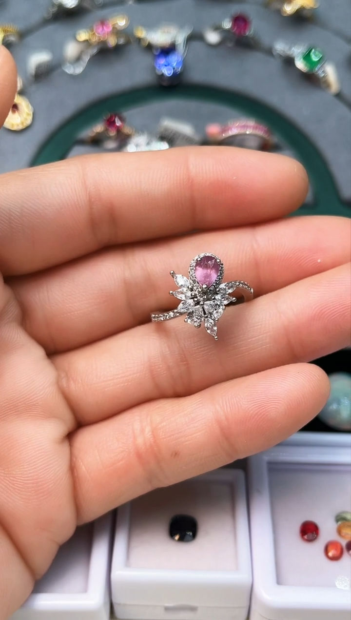 【闪购商品】红宝石戒指银S925镶嵌戒指