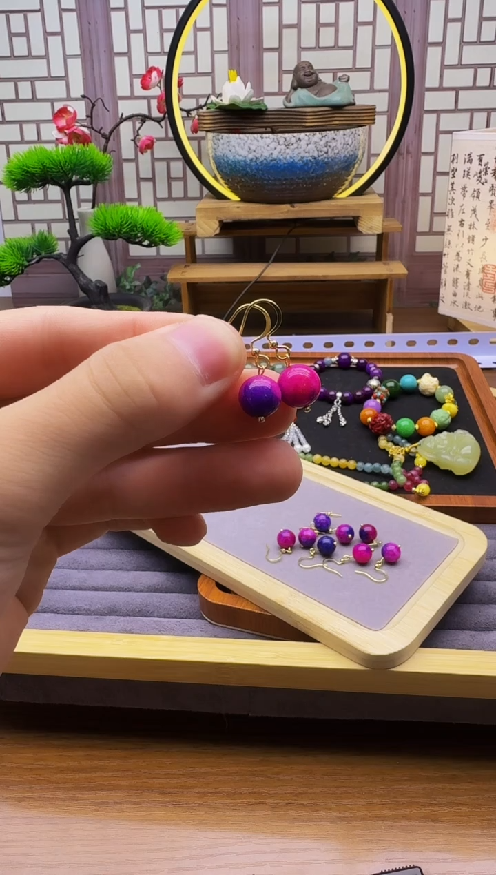 苏纪石（舒俱来）14K金镶嵌耳钉E05