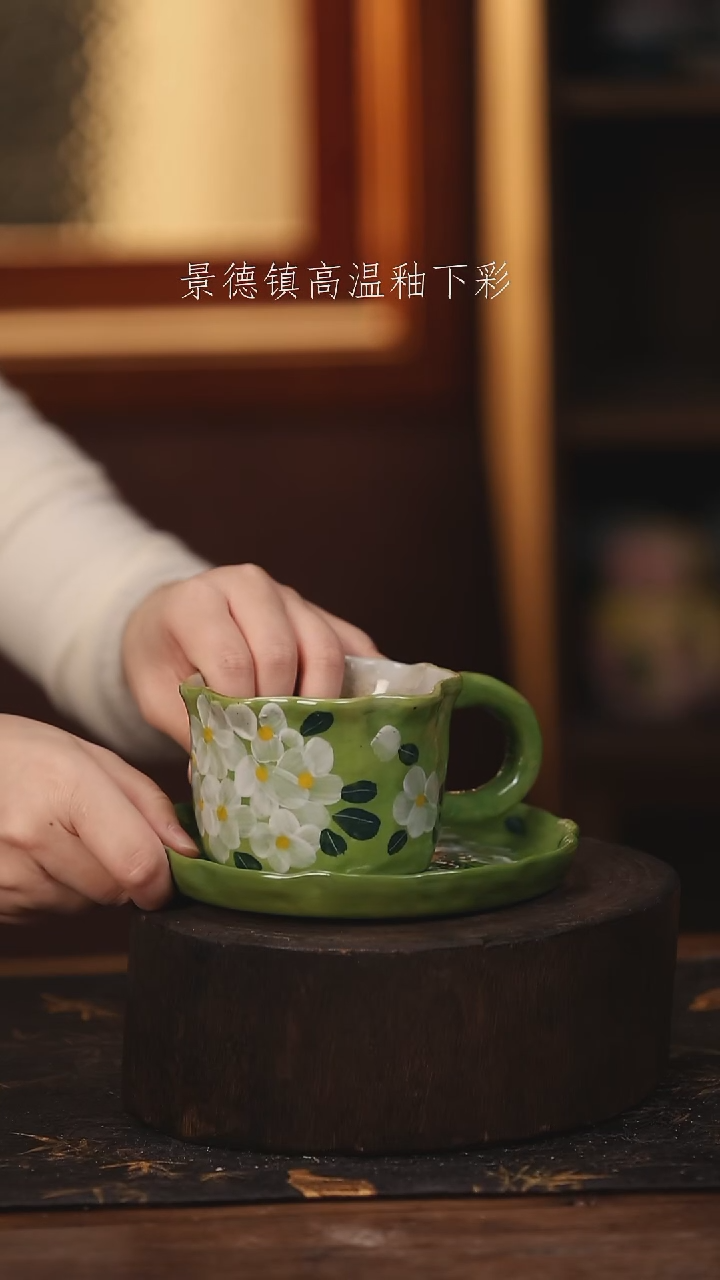 陶瓷景德镇高温釉下手绘陶瓷@L004@