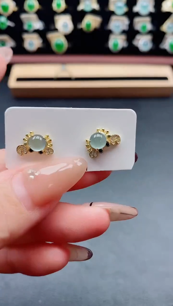 银S925镶嵌戒指翡翠1