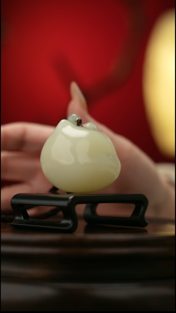 玉【招财猫】天然玉石摆件