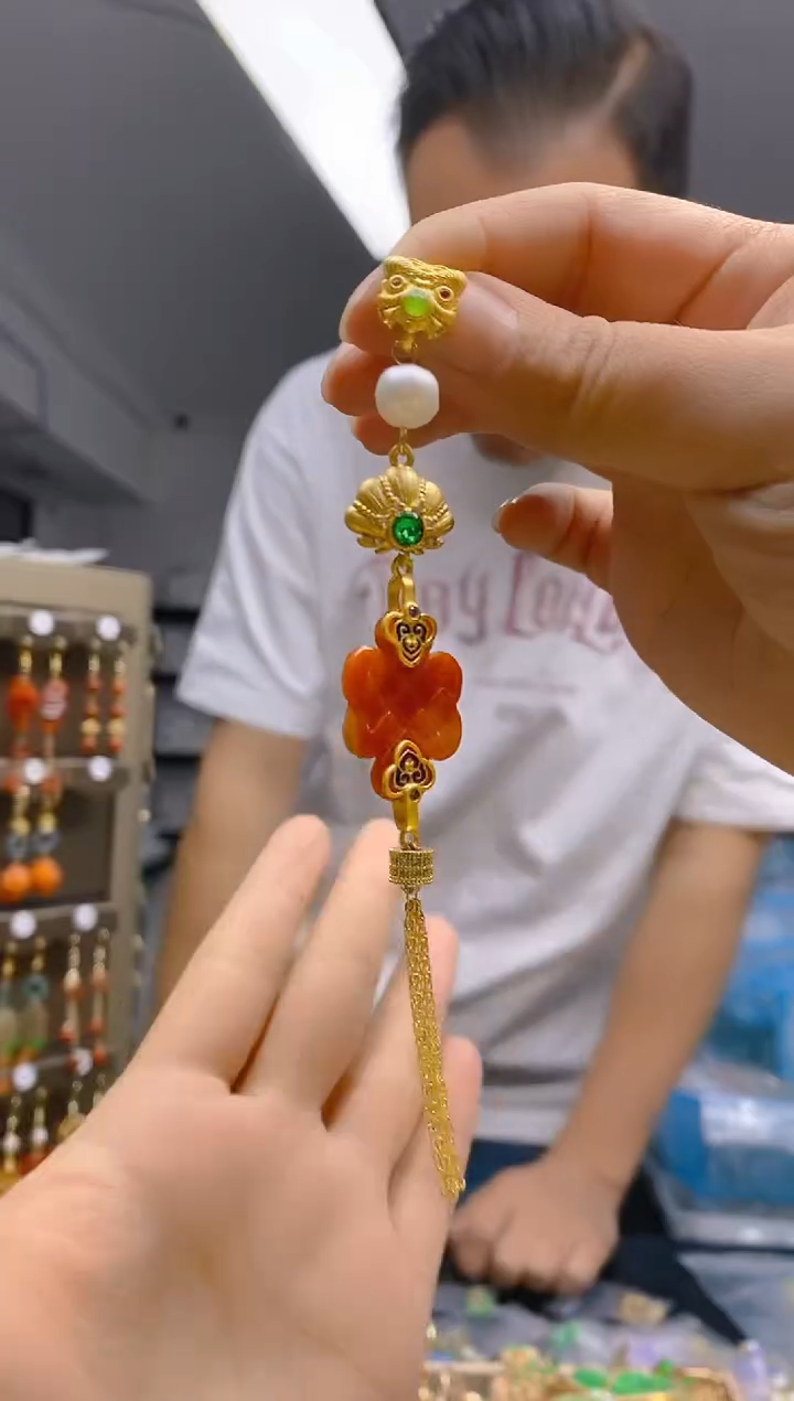 【闪购商品】翡翠耳饰合金0399翡翠压襟