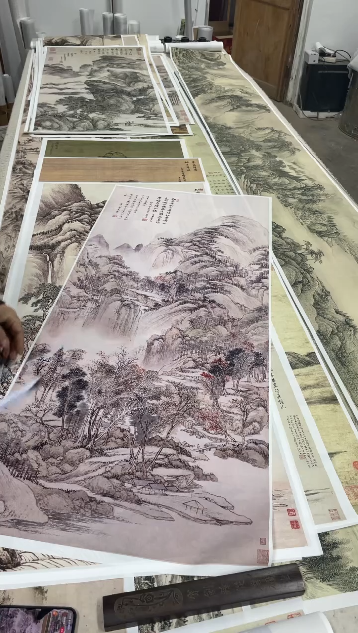 王翚 虞山枫林图 微喷复刻