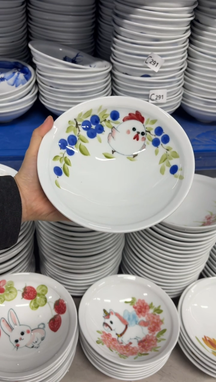 景德镇高温陶瓷食品级手绘釉中彩-大斗笠碗