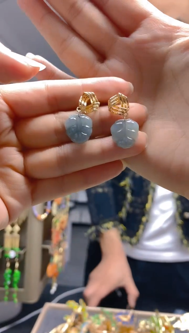 【闪购商品】翡翠耳饰合金0208翡翠耳钉