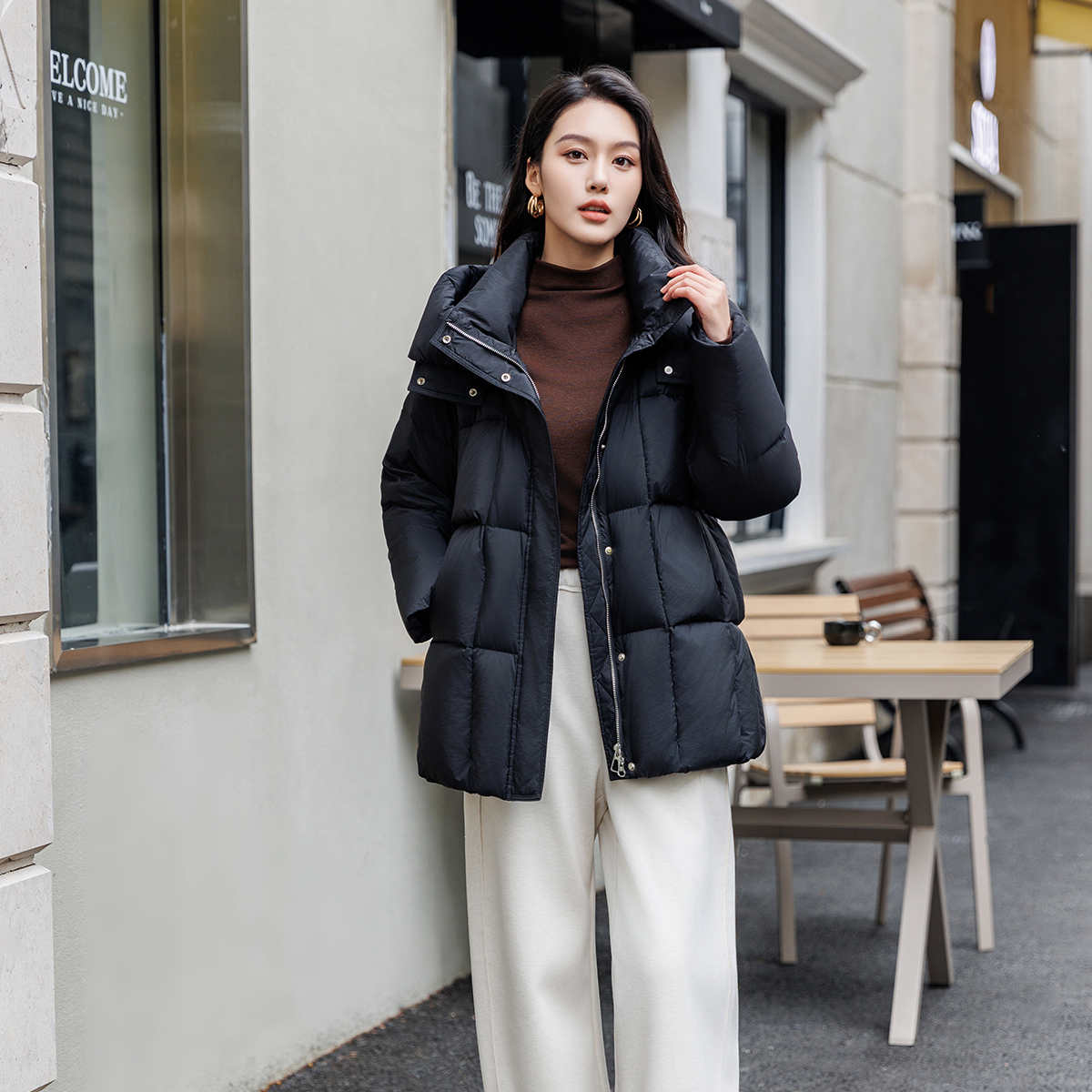 【四季青丁玲轻奢】2025新款秋冬时尚休闲女款羽绒服E009