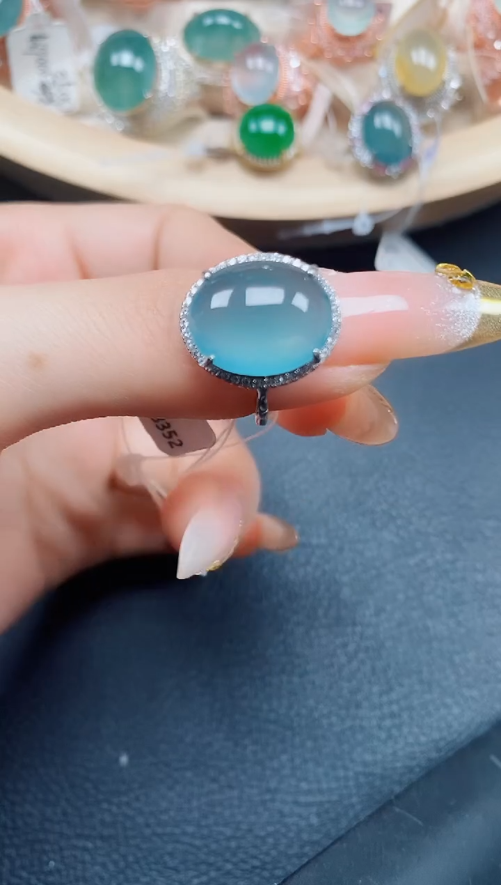 【闪购商品】翡翠戒指银S925镶嵌翡翠