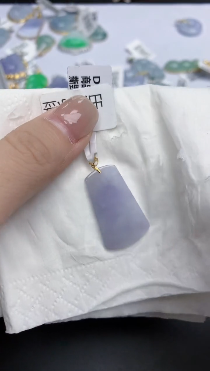 【闪购商品】翡翠颈饰18K金镶嵌天然缅甸翡翠A货