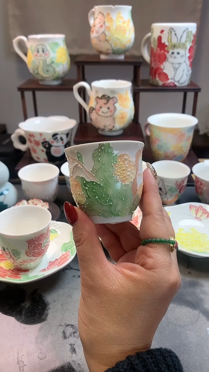 一味*手绘*玉露杯