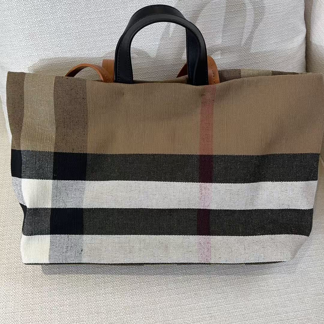 36大容量格纹BR托特包慵懒松弛休闲百搭单肩手提包