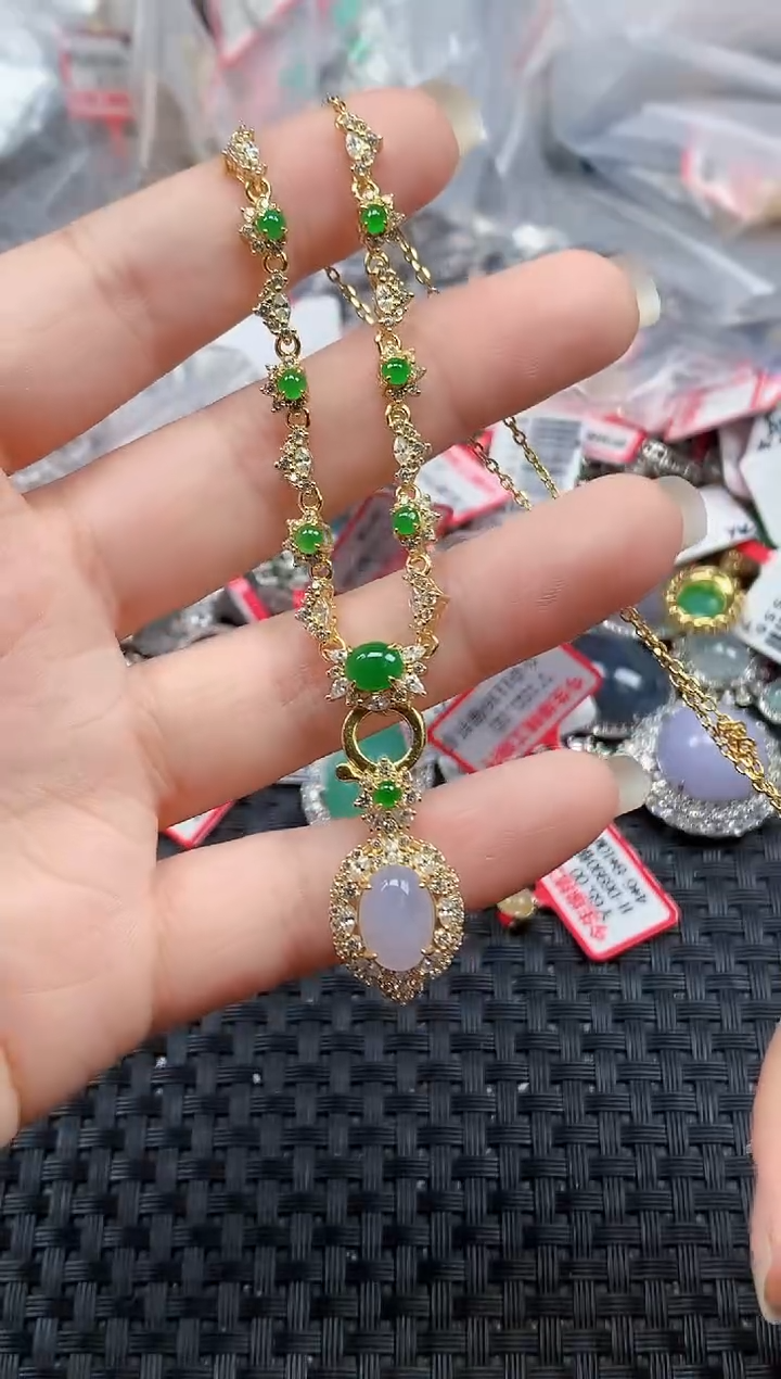银S925镶嵌戒指翡翠天然A货缅甸翡翠