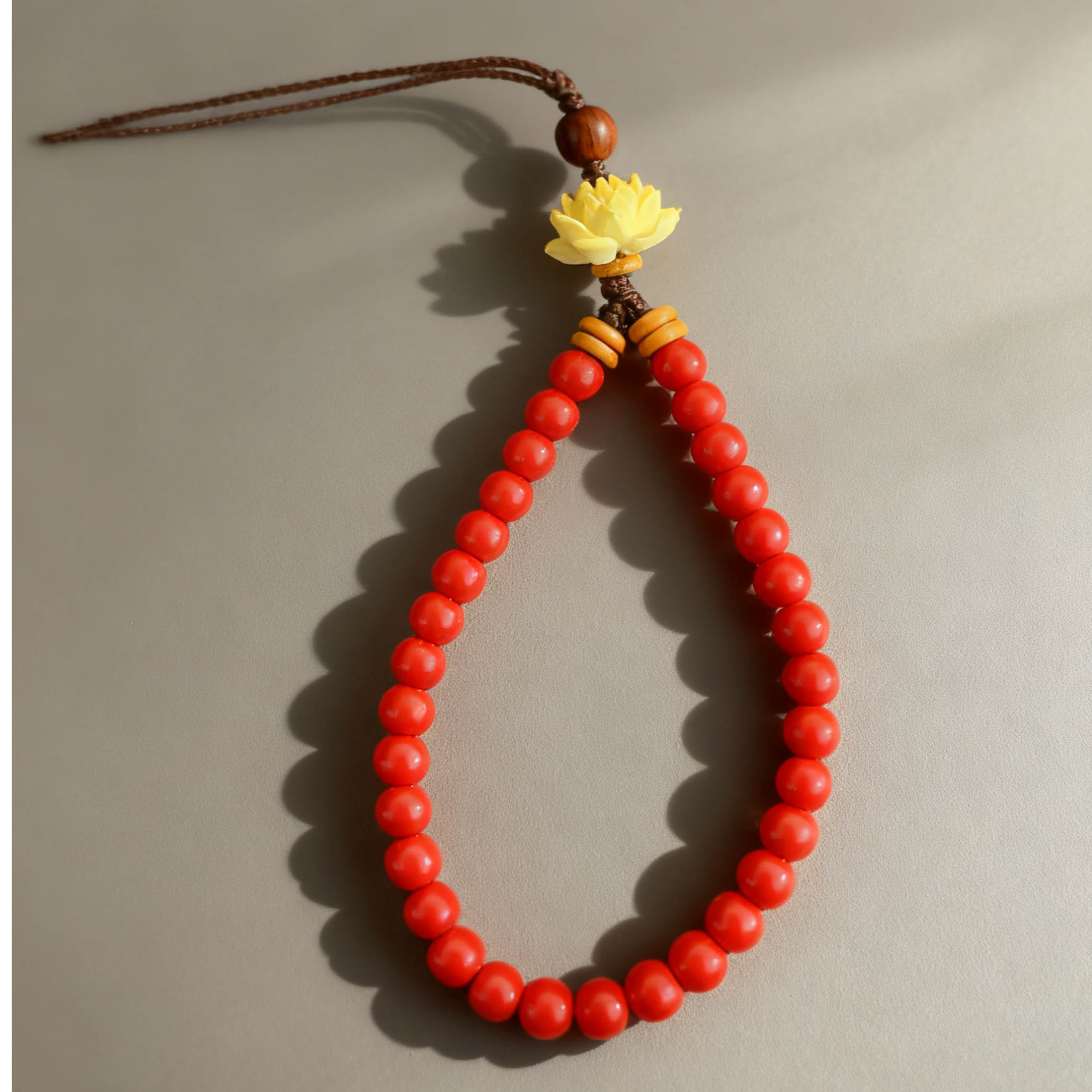 天然辰砂ZS-009天然辰砂莲花造型手机挂绳