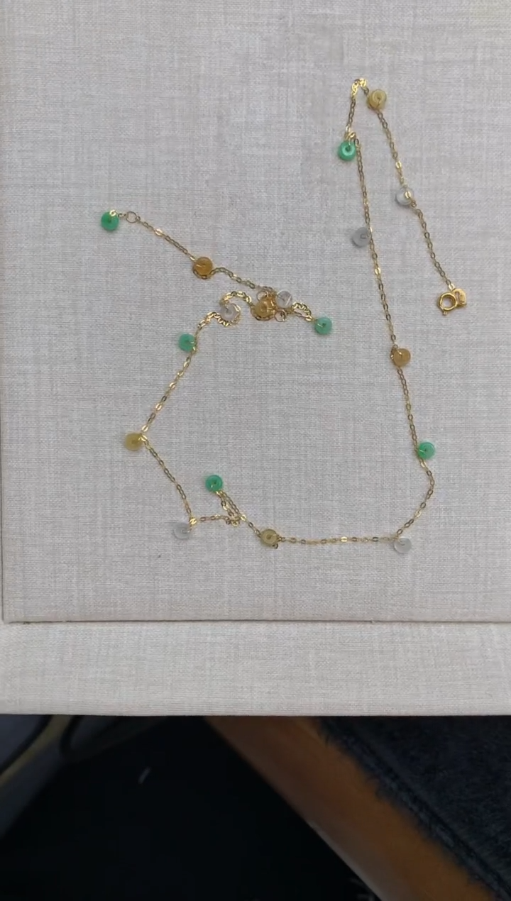 【闪购商品】翡翠颈饰18K金镶嵌项链