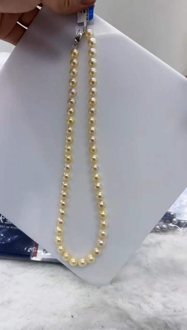 【闪购商品】海水珍珠DA银S925镶嵌a739 羽皇金带大证7