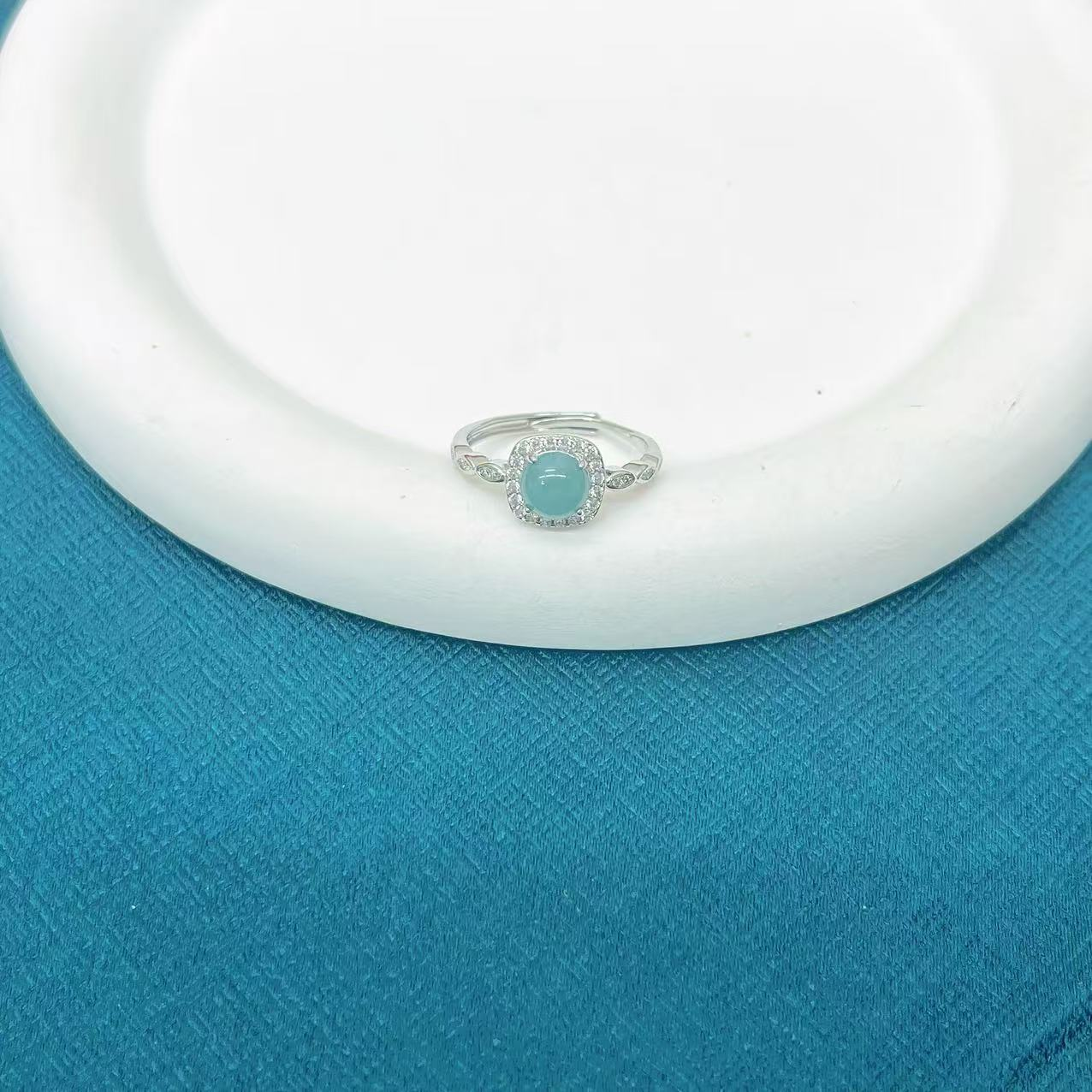 【安总专属】天然A货高冰翡翠豪华方糖设计款戒指（标配证书）K556