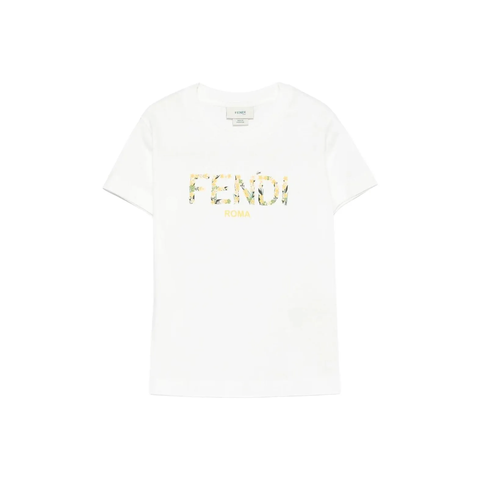 奢邦/FENDI/芬迪 FENDI芬迪T恤 字母Logo圆领落肩短袖 白色 ZC