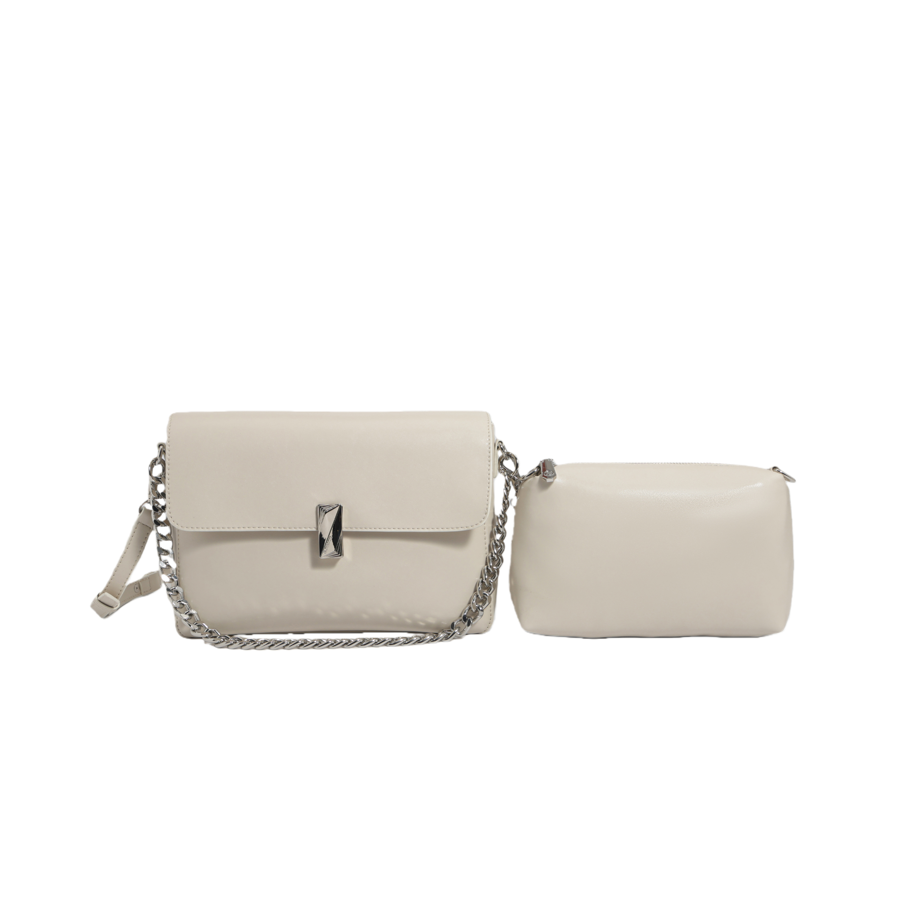 当季新款洋气百搭简约女士链条单肩包3898米白