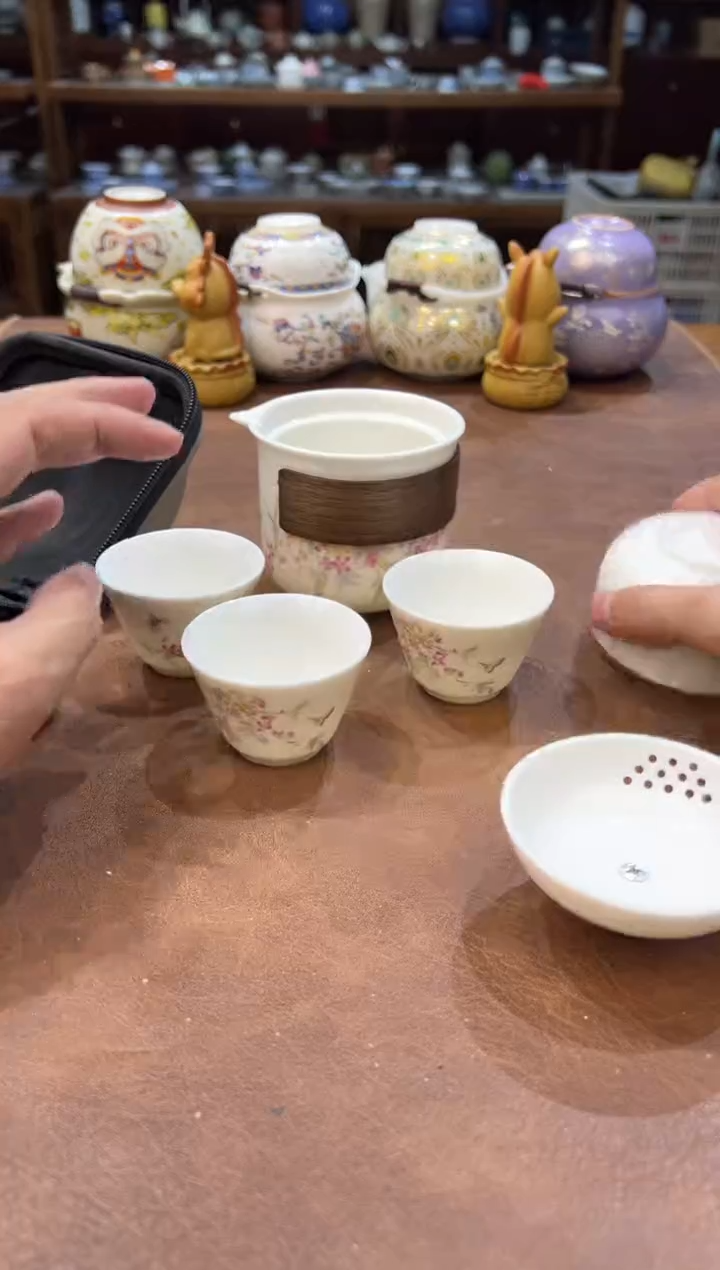 真的很便宜会开片的旅行茶具