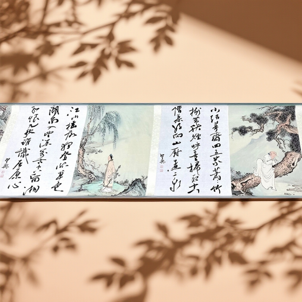 人物山水 叶圣兴老师手绘国画叶圣兴老师现场手绘作品 