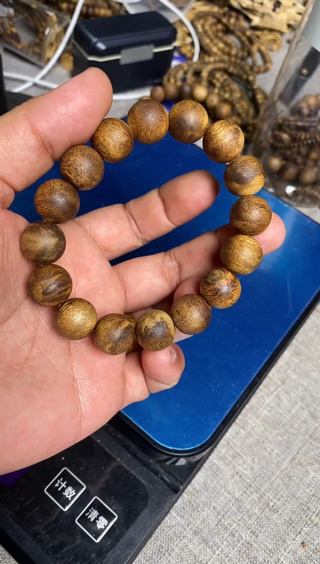 沉香手串原色1.4圆珠单圈手串14+多样性发一