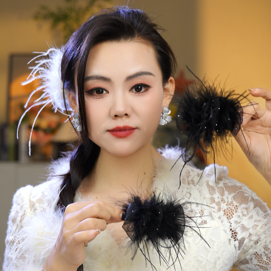 边夹 云朵毛】超仙仙气甜美手作手工气质白色时尚可爱复古古风