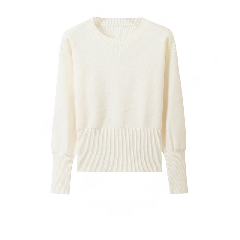 韩系简约修身显瘦百搭针织毛衣2025秋冬新款圆领套头上衣女