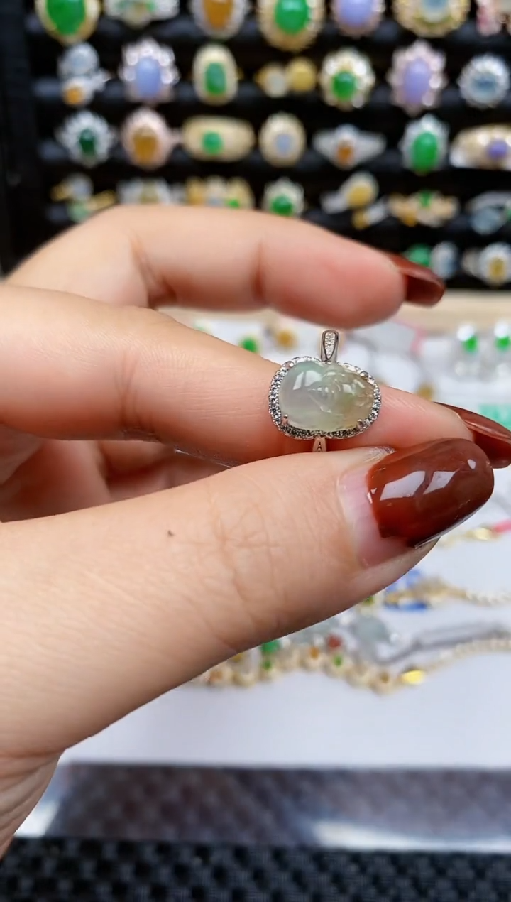 银S925镶嵌戒指翡翠242