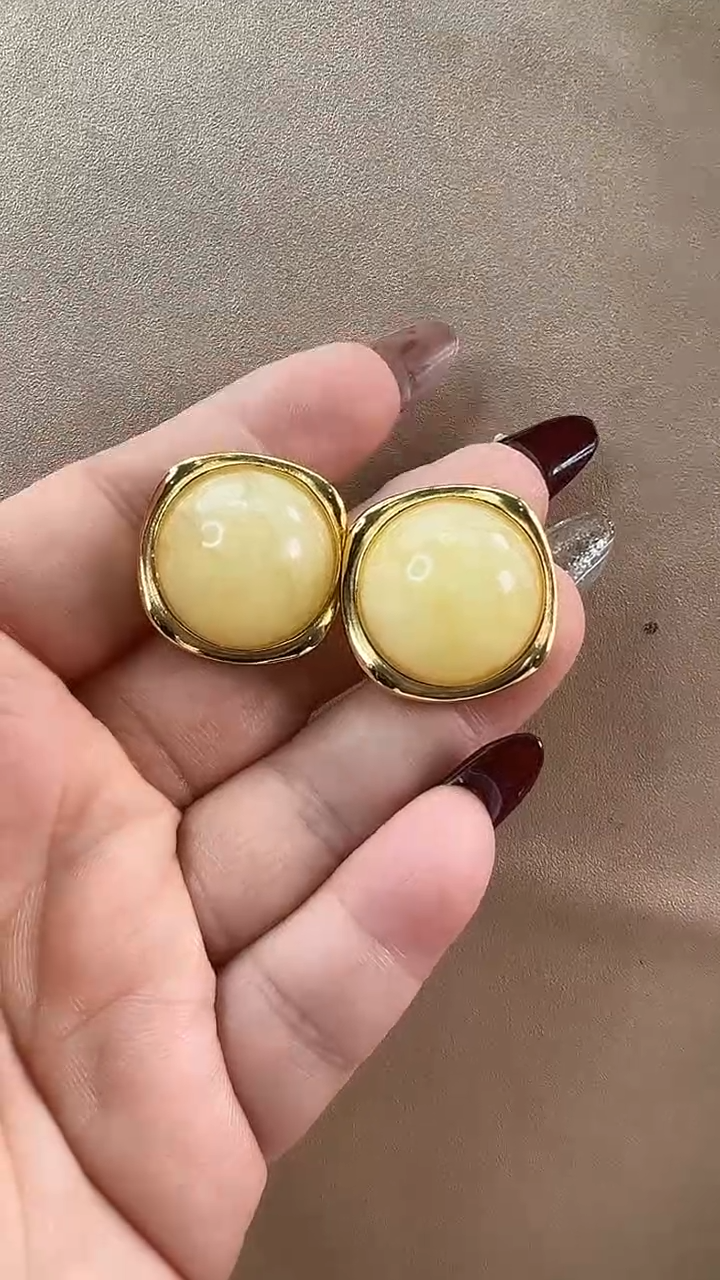 【闪购商品】琥珀耳饰未镶嵌耳环