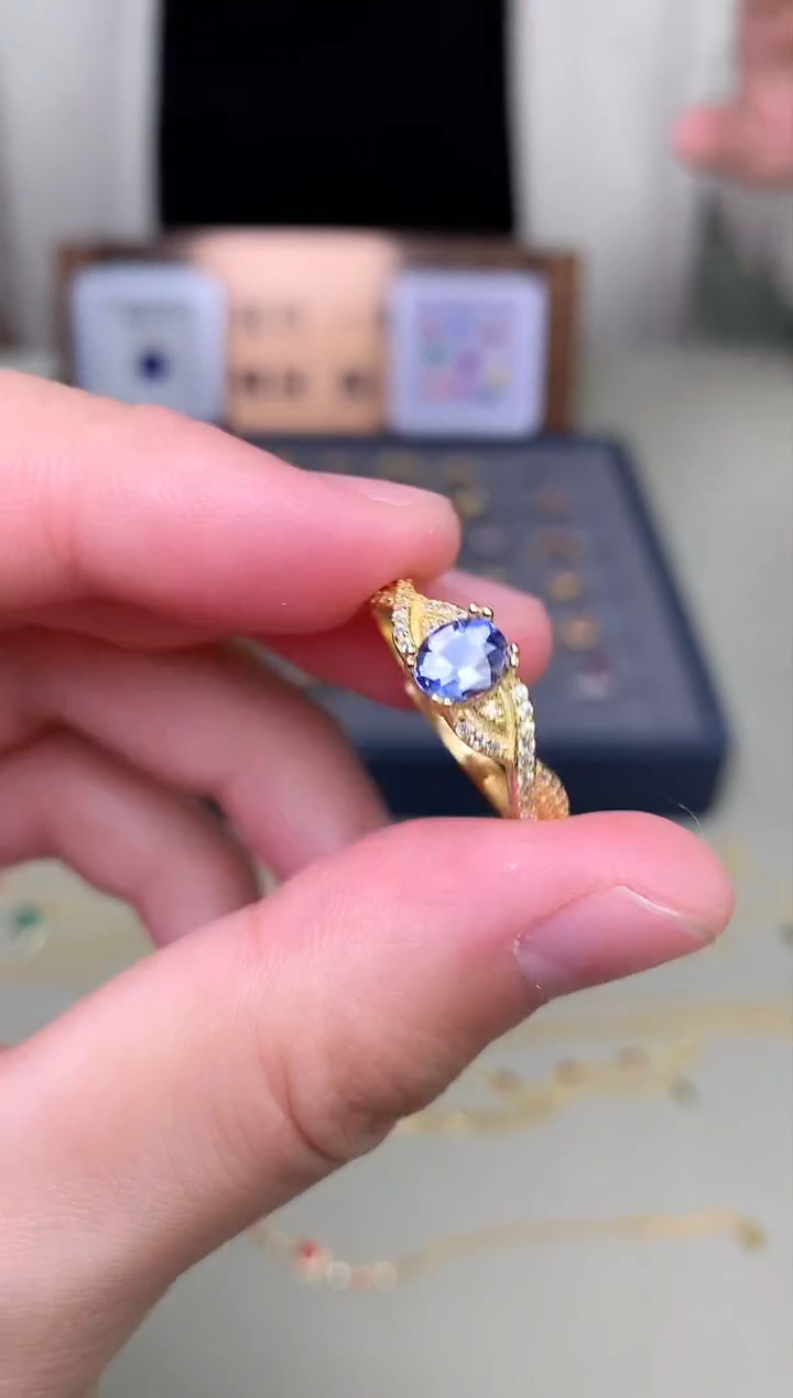 【闪购商品】蓝宝石戒指银S925镶嵌戒指