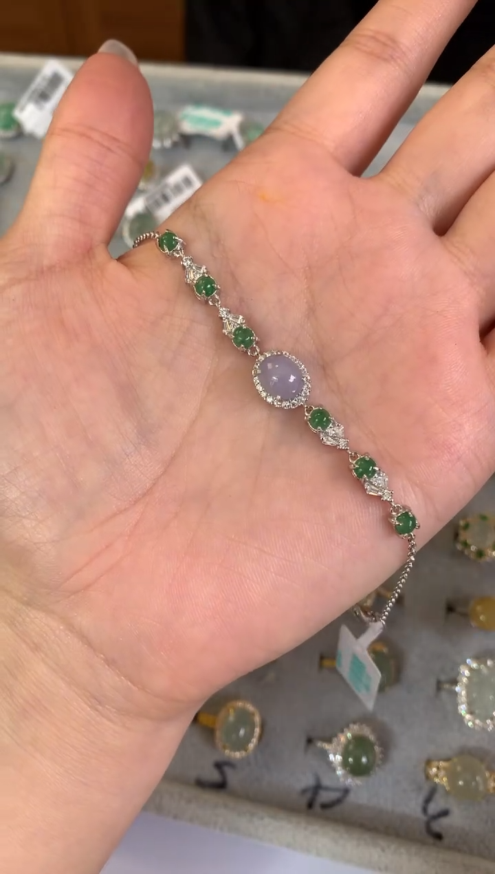 银S925镶嵌戒指翡翠哦*哦手链