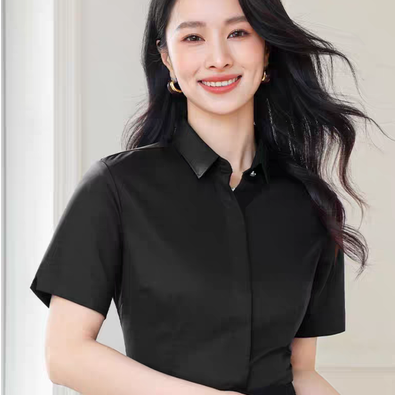 黑色长短袖女士衬衣 有掉色介意勿拍 注意分开清洗 断码清仓