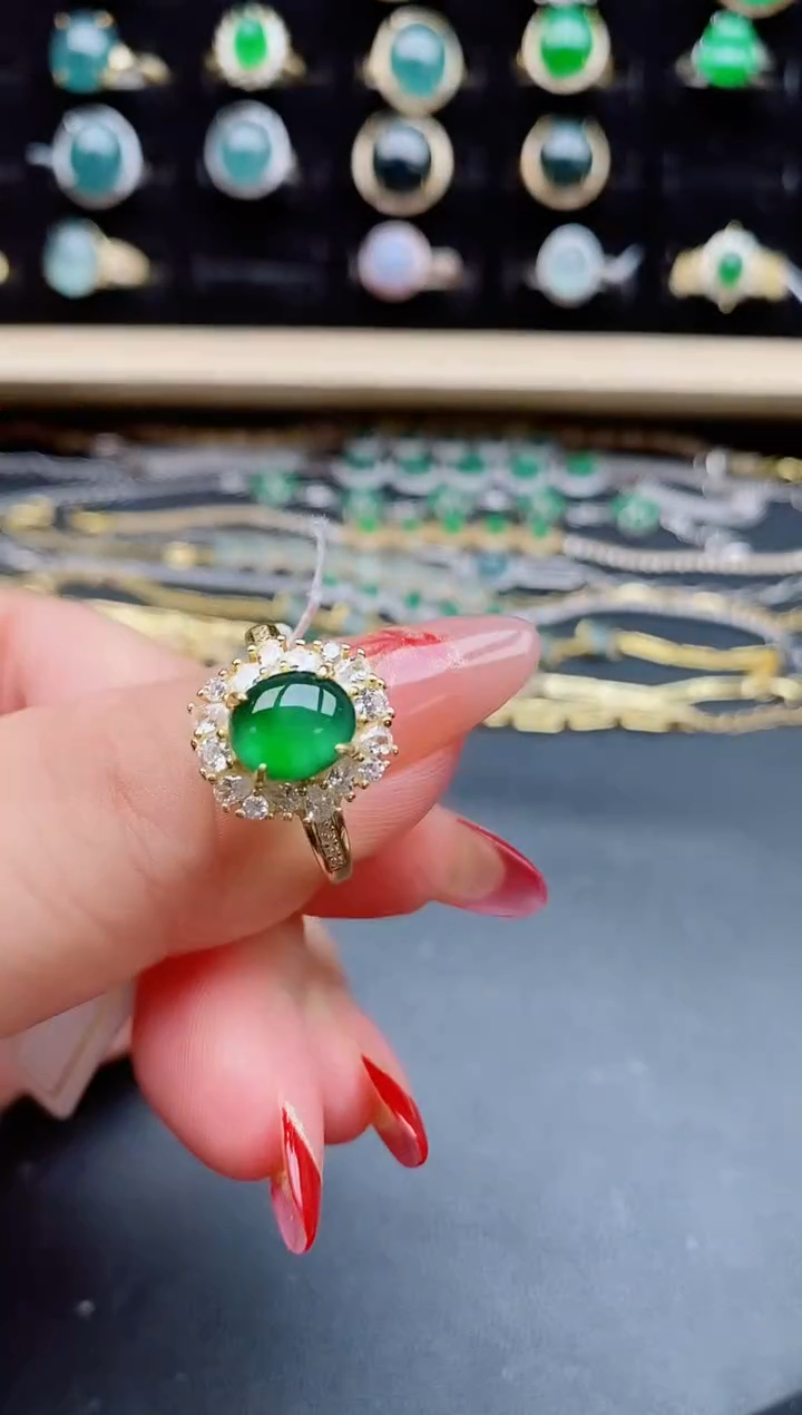 【闪购商品】翡翠戒指银S925镶嵌5080550