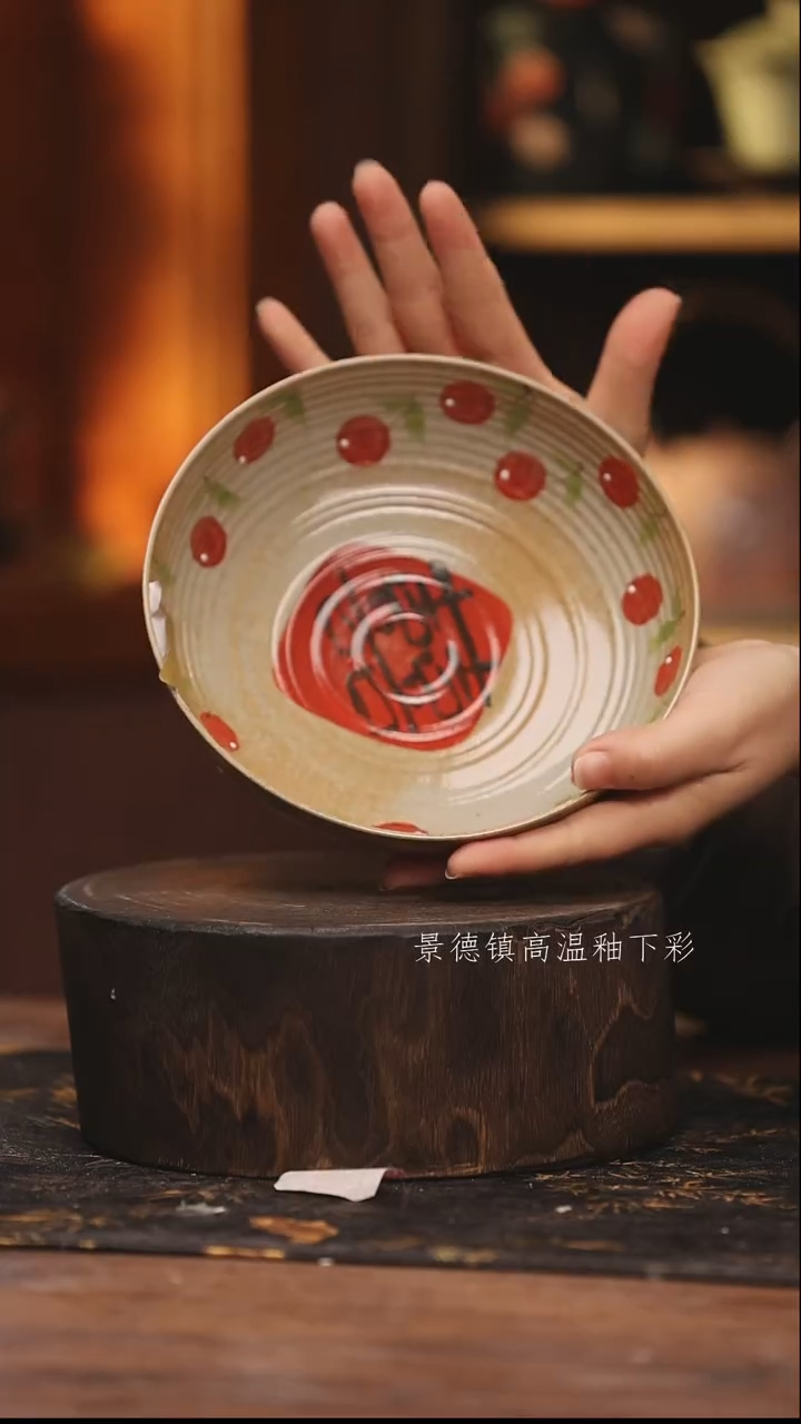 陶瓷景德镇高温釉下手绘陶瓷@L278@