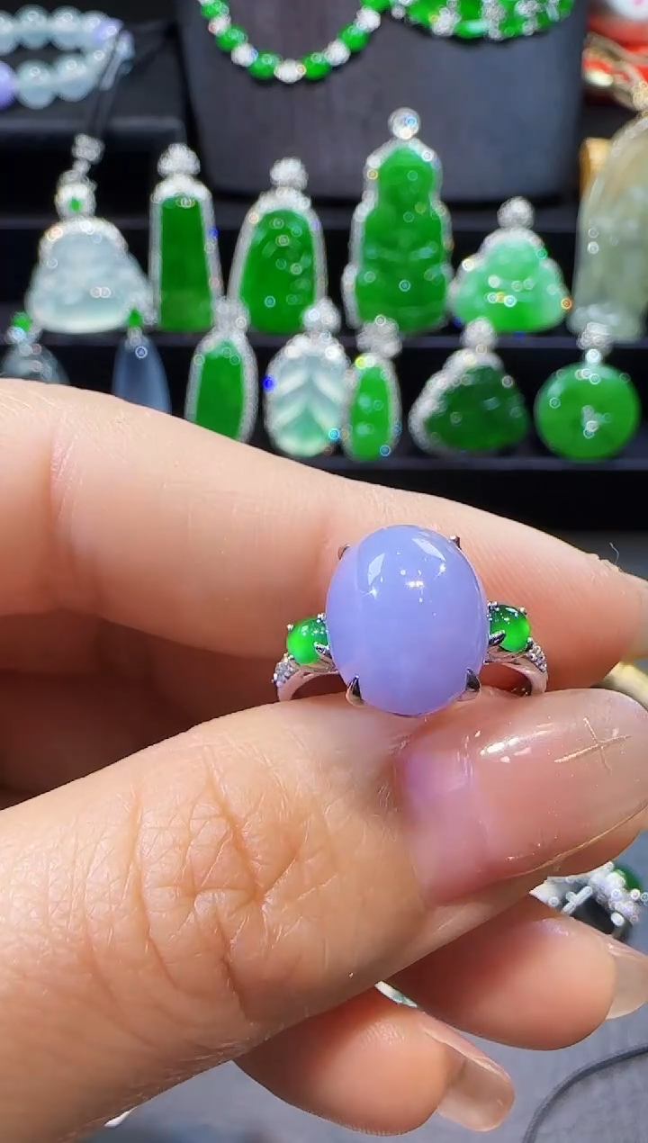 【闪购商品】翡翠戒指18K金镶嵌戒指