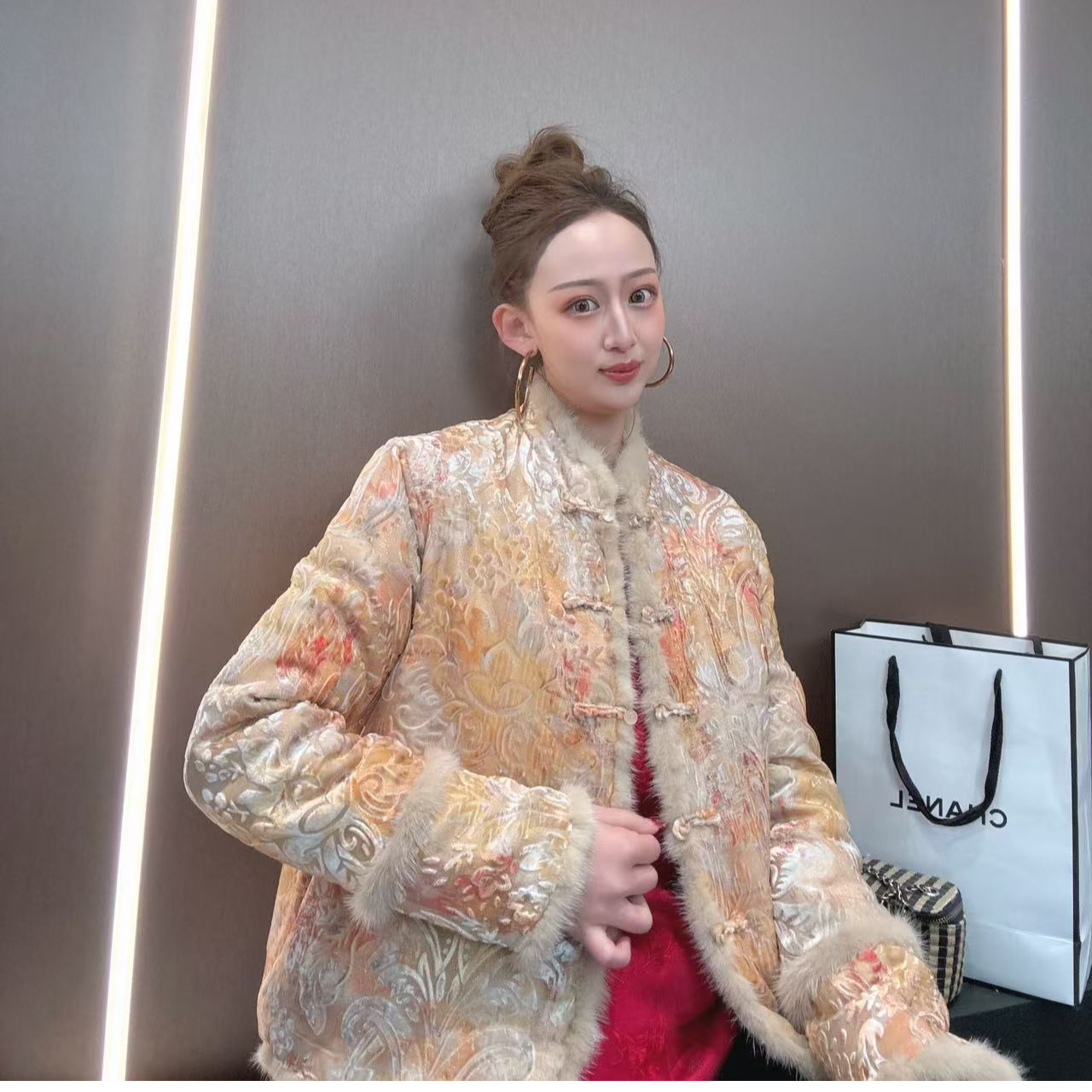 【沐木家】拈花一笑秋季款新中式气质高端丝绒对襟棉外套16063-7Z