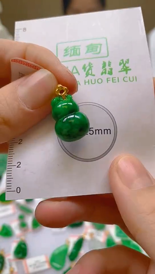 【闪购商品】翡翠颈饰18K金镶嵌天然翡翠A货，一物一证